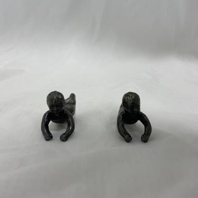 [162] VINTAGE | Cast Pewter | Heavy Baby Knife Rests