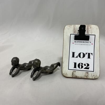 [162] VINTAGE | Cast Pewter | Heavy Baby Knife Rests