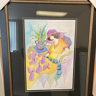 ITZCHAK TARKAY Original Signed Watercolor. LOT J9