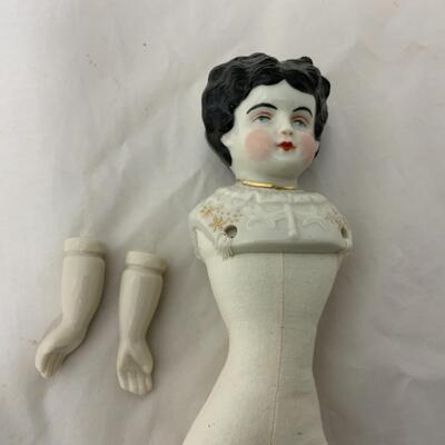 [165] VINTAGE | Ceramic Flat-Head Doll | Needs Surgery