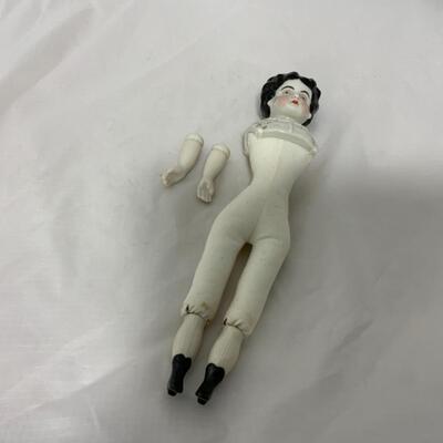 [165] VINTAGE | Ceramic Flat-Head Doll | Needs Surgery