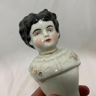 [165] VINTAGE | Ceramic Flat-Head Doll | Needs Surgery
