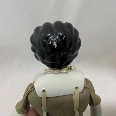 [166] VINTAGE | Black Haired Beauty | Ceramic Doll | Nice Construction