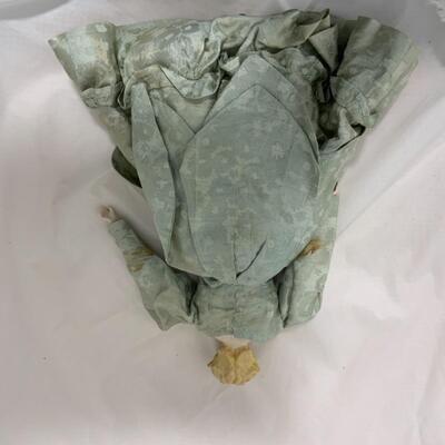 [168] ANTIQUE | Porcelain Doll | Bejeweled Dress 