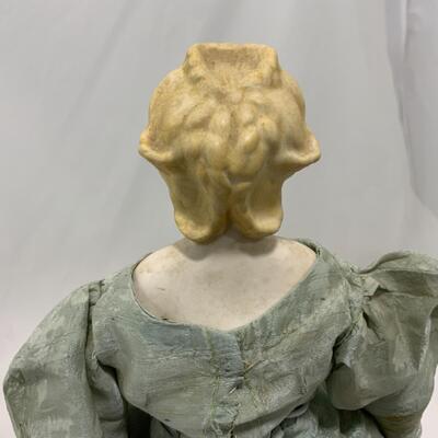 [168] ANTIQUE | Porcelain Doll | Bejeweled Dress 