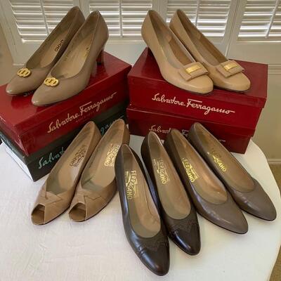 Lot 219 Vintage Salvatore Ferragamo Shoes 5 Pairs Made in Italy Size 9 AAA  | EstateSales.org