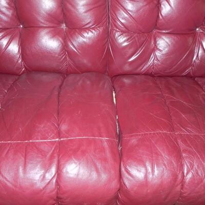 LOT 48 LEATHER RECLINING SOFA