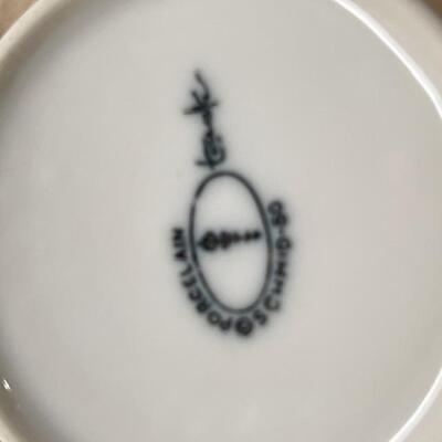 Lot 247 White China Coffee Set Pot & 4 Demitasse Cups & Saucers.