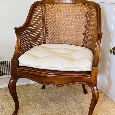 Lot 250 Reproduction Barrel Chair Caned Back Seat Cushion