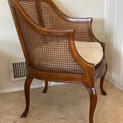 Lot 250 Reproduction Barrel Chair Caned Back Seat Cushion