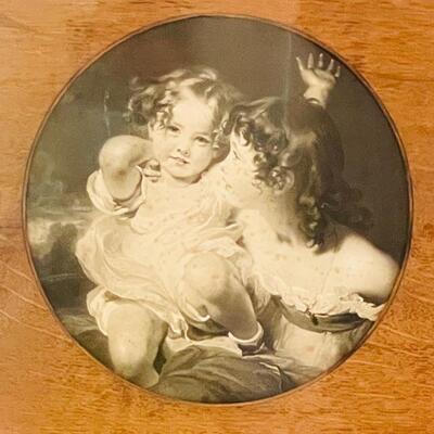 Lot 253 Antique Framed Print 2 Little Girls. 16x16