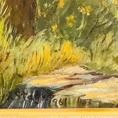 Lot 257 Coastal Seascape Painting on Canvas Signed M. Stagis 1961