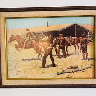 Lot 259 Framed Print Frederic Remington Cowboys Horses