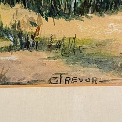 Lot 260 Framed Watercolor Mission San Juan Capistrano G. Treavor 