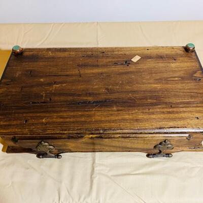 Lot 270 Reproduction 1784 Wood Box Brass Hardware Silk Tassel