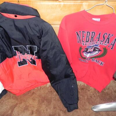 LOT 68 HUSKERS COAT AND SWEATSHIRT