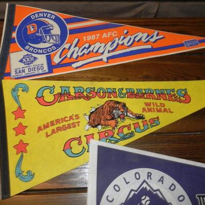 LOT 78 PENNANTS  & FRAMED "ROGER CLEMENS" 300TH WIN