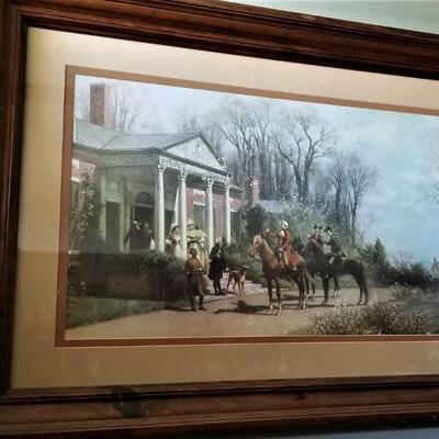 Lot #59  Plantation Scene Print - Knotty Pine Frame