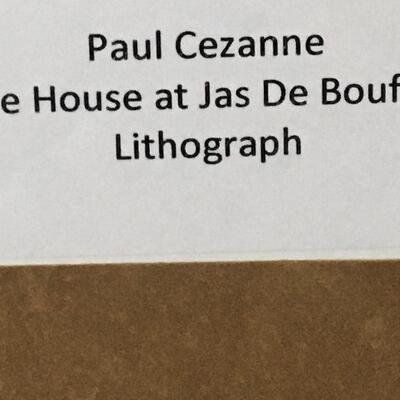 PAUL CEZANNE â€œâ€The House at Jas De Bouffantâ€ Framed Lithograph. LOT A52