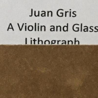 JUAN GRIS â€œA Violin and Glassâ€ Original Lithograph with Gallery Frame. LOT A53