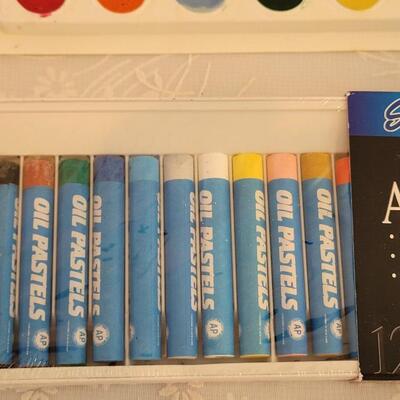 Lot 181: Watercolors, Oil Pastels & Brushes Lot