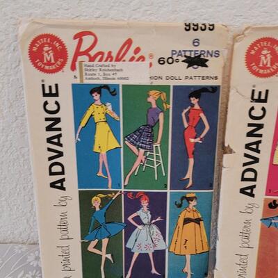 Lot 183: Vintage Barbie Doll Clothes Sewing Patterns 