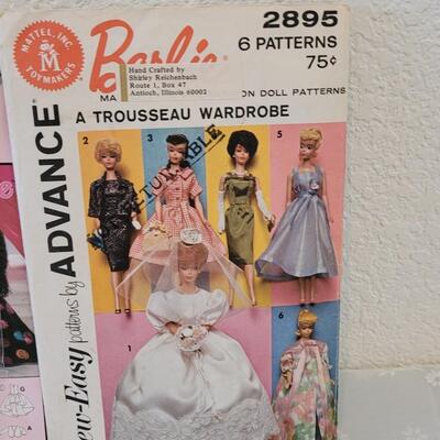 Lot 183: Vintage Barbie Doll Clothes Sewing Patterns 