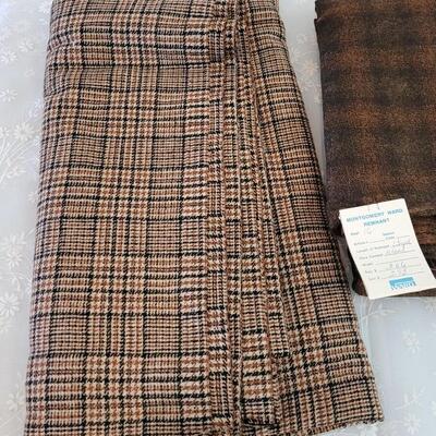 Lot 185: Wool Fabric Lot (Plaid around 2 yds.)