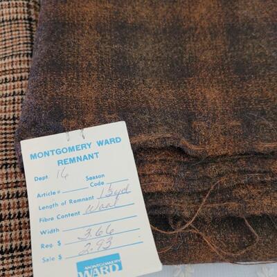 Lot 185: Wool Fabric Lot (Plaid around 2 yds.)