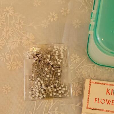 Lot 192: Sewing and Crafting Pins and Organizer Box Lot