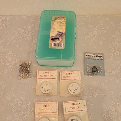 Lot 192: Sewing and Crafting Pins and Organizer Box Lot