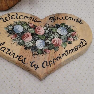 Lot 207: Pair of Vintage Wood Home Deco Calendar & Sign