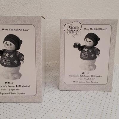 Lot 208: (2) New PRECIOUS MOMENTS LED Musical Snowman 