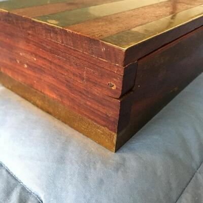 Vintage Wood and Brass Jewelry Box 6 x 4â€