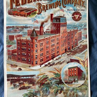 Vintage 11 x 15 Beer Poster The FEDERAL BREWING Company Brooklyn, NY