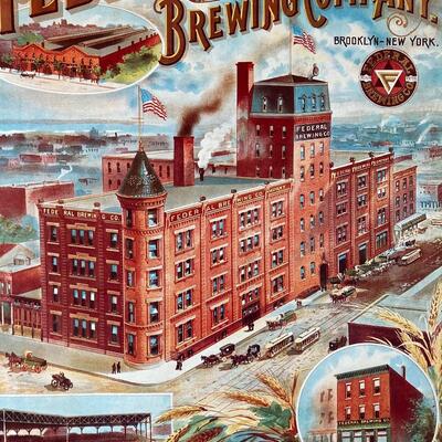 Vintage 11 x 15 Beer Poster The FEDERAL BREWING Company Brooklyn, NY