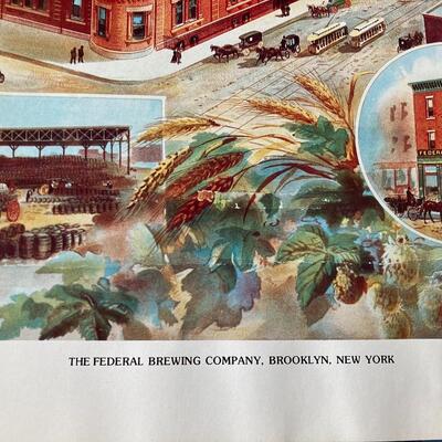 Vintage 11 x 15 Beer Poster The FEDERAL BREWING Company Brooklyn, NY