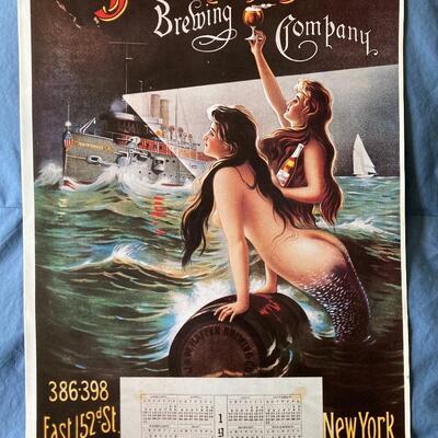 Vintage 11 x 15 Beer Poster J & M HAFFEN Brewing Company