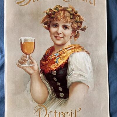 Vintage 11 x 15 Beer Poster STROH Brewing Company. Detroit, MI