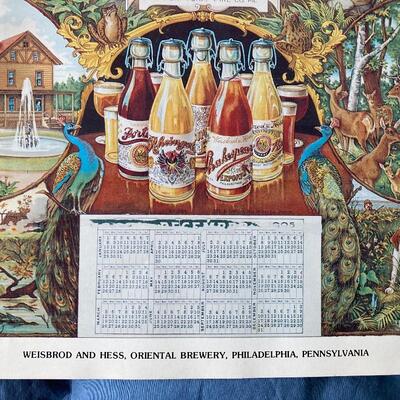 Vintage 11 x 15 Beer Poster WEISBROD AND HESS, Oriental Brewery