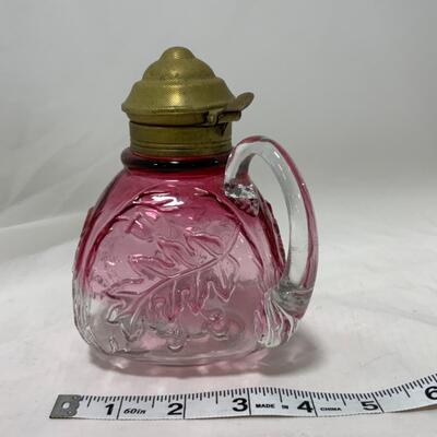 [173] ANTIQUE | 1890s | Northwood | Royal Ivy Stained Glass Syrup