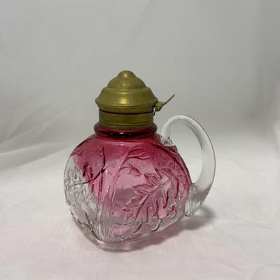 [173] ANTIQUE | 1890s | Northwood | Royal Ivy Stained Glass Syrup