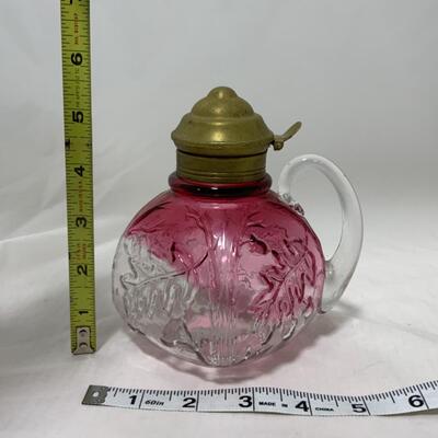 [173] ANTIQUE | 1890s | Northwood | Royal Ivy Stained Glass Syrup