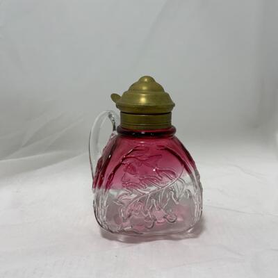 [173] ANTIQUE | 1890s | Northwood | Royal Ivy Stained Glass Syrup