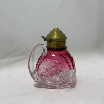 [173] ANTIQUE | 1890s | Northwood | Royal Ivy Stained Glass Syrup