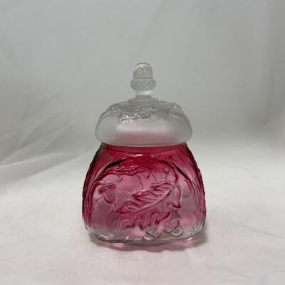 [174] ANTIQUE | 1890s | Northwood | Royal Ivy Frosted & Clear | Covered