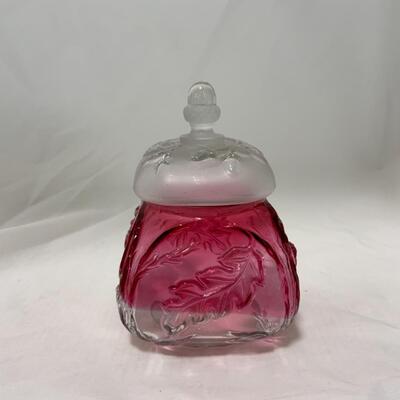 [174] ANTIQUE | 1890s | Northwood | Royal Ivy Frosted & Clear | Covered
