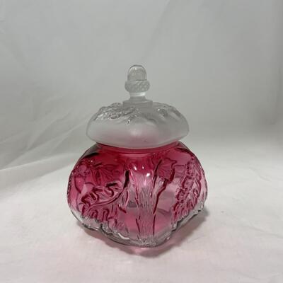 [174] ANTIQUE | 1890s | Northwood | Royal Ivy Frosted & Clear | Covered