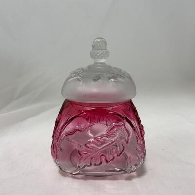[174] ANTIQUE | 1890s | Northwood | Royal Ivy Frosted & Clear | Covered