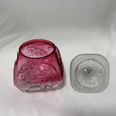 [174] ANTIQUE | 1890s | Northwood | Royal Ivy Frosted & Clear | Covered
